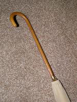 Vintage Ladies Beige Canopy Umbrella with Skilfully Clad Leather Crook Handle (12 of 14) Vintage Ladies Beige Canopy Umbrella with Skilfully Clad Leather Crook Handle (12 of 14)