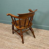 Elm Early Victorian Antique Smokers Bow Arm Chair (7 of 7) Elm Early Victorian Antique Smokers Bow Arm Chair (7 of 7)