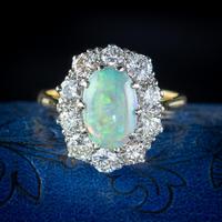 Antique Edwardian Opal Diamond Ring Platinum 18ct Gold 2.80ct Opal 2ct Diamond c.1905 (7 of 7) Antique Edwardian Opal Diamond Ring Platinum 18ct Gold 2.80ct Opal 2ct Diamond c.1905 (7 of 7)