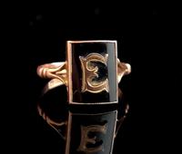 Antique Victorian mourning ring, 9ct Rose gold, Letter E (10 of 11) Antique Victorian mourning ring, 9ct Rose gold, Letter E (10 of 11)