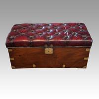 Victorian Leather Camphor Wood Ottoman (10 of 10) Victorian Leather Camphor Wood Ottoman (10 of 10)
