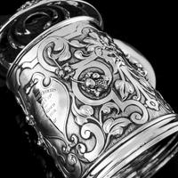 Antique Solid Sterling Silver Large Tankard with Royal Marines Officer Interest - Goldsmiths & Silversmiths Co 1900 (10 of 28) Antique Solid Sterling Silver Large Tankard with Royal Marines Officer Interest - Goldsmiths & Silversmiths Co 1900 (10 of 28)