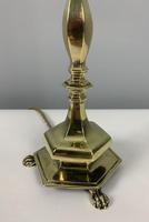 Brass Table Lamp with Claw Feet; Rewired & PAT Tested c.1900 (3 of 7) Brass Table Lamp with Claw Feet; Rewired & PAT Tested c.1900 (3 of 7)
