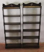 1940's Pair of Small Oak Open Bookshelves with 4 Shelves (3 of 3) 1940's Pair of Small Oak Open Bookshelves with 4 Shelves (3 of 3)
