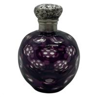 Antique Victorian Silver Scent Perfume Bottle Amethyst