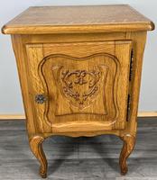 Bedside Cabinet Vintage French Style Oak Carved Nightstand