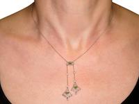 0.25ct Emerald & 0.30ct Diamond, 18ct Yellow Gold Necklace - Art Deco - Antique c.1920 (8 of 9) 0.25ct Emerald & 0.30ct Diamond, 18ct Yellow Gold Necklace - Art Deco - Antique c.1920 (8 of 9)