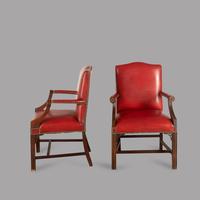 Pair of Edwardian Leather Gainsborough Style Open Armchairs (2 of 4) Pair of Edwardian Leather Gainsborough Style Open Armchairs (2 of 4)