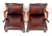 Pair of Chippendale Style Leather Gainsborough Chairs (3 of 8) Pair of Chippendale Style Leather Gainsborough Chairs (3 of 8)