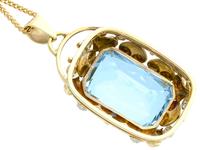 10.46ct Aquamarine & 14ct Yellow Gold Pendant - Vintage c.1940 (8 of 10) 10.46ct Aquamarine & 14ct Yellow Gold Pendant - Vintage c.1940 (8 of 10)