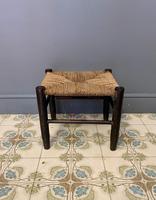 Small Antique Woven Top Foot Stool
