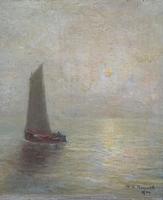 W. H. Renwick Small Edwardian Moonlit Sailing Seascape Oil Painting (3 of 11) W. H. Renwick Small Edwardian Moonlit Sailing Seascape Oil Painting (3 of 11)