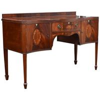Edwardian Mahogany Inlaid Serpentine Sideboard