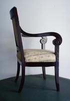 Mahogany Napoleonic and heavily mounted brass upholstered armchair. (4 of 6) Mahogany Napoleonic and heavily mounted brass upholstered armchair. (4 of 6)