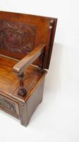 Late Victorian Carved Oak Monks Bench (8 of 16) Late Victorian Carved Oak Monks Bench (8 of 16)