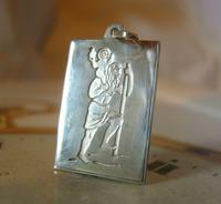 Vintage Pocket Watch Chain Silver Fob 1970s Large St Christopher Solid Silver Fob (2 of 7) Vintage Pocket Watch Chain Silver Fob 1970s Large St Christopher Solid Silver Fob (2 of 7)
