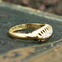The Antique Edwardian Engraved Gold & Five Diamond Ring (8 of 8) The Antique Edwardian Engraved Gold & Five Diamond Ring (8 of 8)