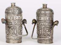 Chinese Pair of Qing Silver Metal Handled Lidded Containers (19 of 22) Chinese Pair of Qing Silver Metal Handled Lidded Containers (19 of 22)
