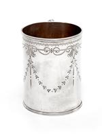 Victorian Silver Christening Mug in a Straight Body Form and Garland and Scroll Engraving (2 of 5) Victorian Silver Christening Mug in a Straight Body Form and Garland and Scroll Engraving (2 of 5)