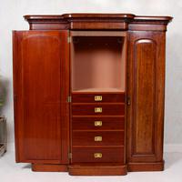 Triple Breakfront Wardrobe Mirrored Mahogany 19th Century (6 of 13) Triple Breakfront Wardrobe Mirrored Mahogany 19th Century (6 of 13)