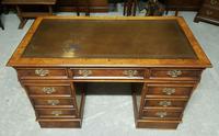 Georgian Style Burr Walnut Pedestal Desk (2 of 10) Georgian Style Burr Walnut Pedestal Desk (2 of 10)