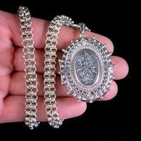 Antique Victorian Forget Me Not Locket Collar Necklace Sterling Silver Dated 1882 (2 of 9) Antique Victorian Forget Me Not Locket Collar Necklace Sterling Silver Dated 1882 (2 of 9)