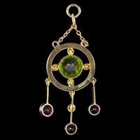 Antique Edwardian Suffragette Pendant 9ct Gold Amethyst Peridot Pearl c.1910 (3 of 6) Antique Edwardian Suffragette Pendant 9ct Gold Amethyst Peridot Pearl c.1910 (3 of 6)