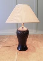 Bulbous Ceramic Black Table Lamp