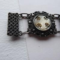 Silver Bracelet .925 with Hand Carved MOP Crosses (8 of 10) Silver Bracelet .925 with Hand Carved MOP Crosses (8 of 10)