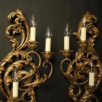 Florentine Silver Giltwood Antique Wall Lights (9 of 10) Florentine Silver Giltwood Antique Wall Lights (9 of 10)