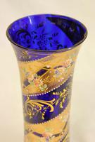 Beautiful Antique Bristol Blue Glass Decorated Vase (5 of 7) Beautiful Antique Bristol Blue Glass Decorated Vase (5 of 7)