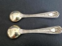 Pair of Antique Victorian Silver Salts / Spoons - 1878 (6 of 9) Pair of Antique Victorian Silver Salts / Spoons - 1878 (6 of 9)