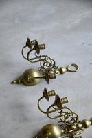 Pair of Dutch Style Brass 3 Branch Wall Candle Sconce (6 of 13) Pair of Dutch Style Brass 3 Branch Wall Candle Sconce (6 of 13)