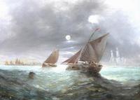Pair of George H. Knight Oil on Canvas Paintings of Marine Scenes (4 of 9) Pair of George H. Knight Oil on Canvas Paintings of Marine Scenes (4 of 9)