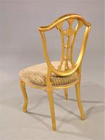 Rare Pair of Late 18th Century French Hepplewhite Gilded Side Chairs (3 of 5) Rare Pair of Late 18th Century French Hepplewhite Gilded Side Chairs (3 of 5)