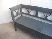 A Battleship Grey 3 Seater Antique/Old Pine Kitchen/Hall Box Settle/ Bench (9 of 9) A Battleship Grey 3 Seater Antique/Old Pine Kitchen/Hall Box Settle/ Bench (9 of 9)