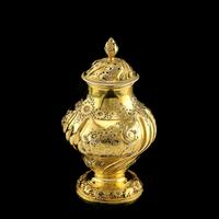 Antique Georgian Solid Silver Gilt Tea Caddy / Sugar Caster, Baronet Coat of Arms (heathcote) - Samuel Taylor 1753 (27 of 27) Antique Georgian Solid Silver Gilt Tea Caddy / Sugar Caster, Baronet Coat of Arms (heathcote) - Samuel Taylor 1753 (27 of 27)