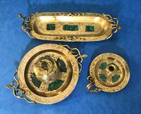 Victorian Gilt Brass Malachite Stationary Desk Set (13 of 17) Victorian Gilt Brass Malachite Stationary Desk Set (13 of 17)
