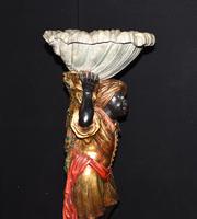 Pair of Venetian Blackamoor Figurines - Antique Clam Shell Planter Stands (9 of 11) Pair of Venetian Blackamoor Figurines - Antique Clam Shell Planter Stands (9 of 11)