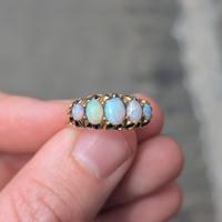 Edwardian 18ct Gold 5 Stone Opal Ring