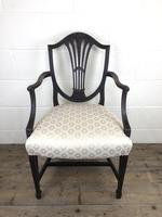 Antique 19th Century Open Arm Carver Armchair with Fabric Seat (M-1196) (10 of 11) Antique 19th Century Open Arm Carver Armchair with Fabric Seat (M-1196) (10 of 11)