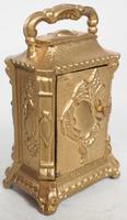 Antique Travelling Miniature Carriage Clock - Original Leather Case Made of Gilt Metal with Enamel Dial Mantel Clock (7 of 12) Antique Travelling Miniature Carriage Clock - Original Leather Case Made of Gilt Metal with Enamel Dial Mantel Clock (7 of 12)
