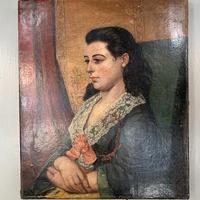 Antique Victorian oil painting portrait Girl in Lace Collar attributed to Dicksee (5 of 9) Antique Victorian oil painting portrait Girl in Lace Collar attributed to Dicksee (5 of 9)