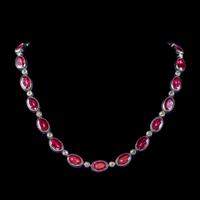 Art Deco Red Paste Riviere Necklace Silver c.1920 (8 of 8) Art Deco Red Paste Riviere Necklace Silver c.1920 (8 of 8)
