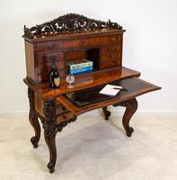 Antique Carved Mahogany Writing Desk c.1900 (1 of 7)