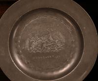 Set of 4 Pewter Plates with Engraved Decoration (3 of 7) Set of 4 Pewter Plates with Engraved Decoration (3 of 7)