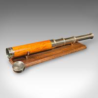 Antique Three-draw Telescope, English, Walnut, Brass, Navigation - Georgian c.1790