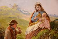 Oil Painting by Alfred Henry Green "The Midday Break" (3 of 5) Oil Painting by Alfred Henry Green "The Midday Break" (3 of 5)
