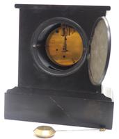 Antique French Slate & Marble 8 Day Mantel Clock J W Benson (6 of 8) Antique French Slate & Marble 8 Day Mantel Clock J W Benson (6 of 8)