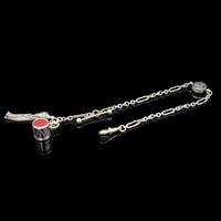 Antique Victorian Sterling Silver Albertina Albert Watch Chain Bracelet with Tassel and Drum Charm (11 of 14) Antique Victorian Sterling Silver Albertina Albert Watch Chain Bracelet with Tassel and Drum Charm (11 of 14)